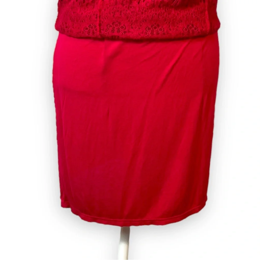 Free People Daydream Lace Mini Dress Red L Large Open Back Date Night Boho